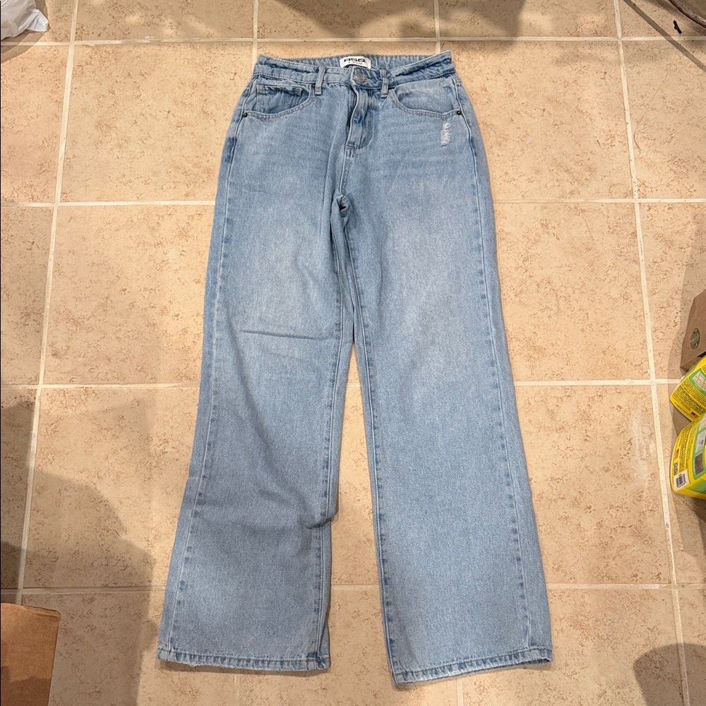 RSQ Light Blue Women's High Rise Baggy Jeans
